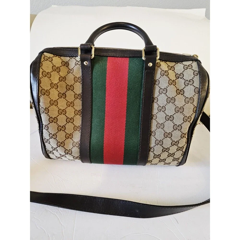 Authentic Gucci Medium Canvas GG Crossbody Bag - Picture 1 of 16